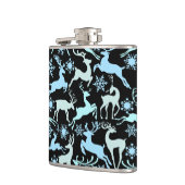 Weihnachts-Rentiermuster, leichte coole Farbtöne 0 Flachmann (Links)