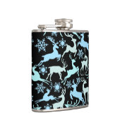 Weihnachts-Rentiermuster, leichte coole Farbtöne 0 Flachmann (Rechts)