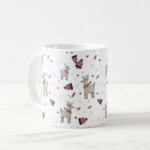 Weihnachts-Rentiermützen-Illustrationsmuster Kaffeetasse