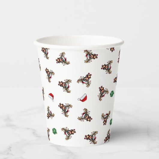 Weihnachts-Rentierpapier-Cups Pappbecher (Vorderseite)