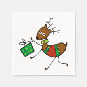 Weihnachts-Rentierpapier Napkins Serviette (Vorderseite)