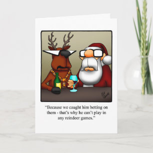 Weihnachts-Rentierspiele Spaß Card Feiertagskarte