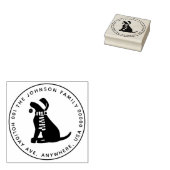 Weihnachts-Retriever Custom Round Rücksendeadresse Gummistempel (Stempel)
