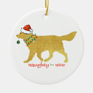 Weihnachts Retriever Naughty aber Nice Keramik Ornament