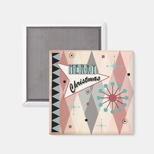 Weihnachts Retro 01 Magnet (Vorderseite/Rückseite)