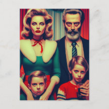 Weihnachts Retro Creepy Family Portrait