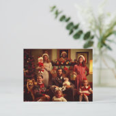 Weihnachts Retro Creepy Family Portrait Postkarte (Stehend Vorderseite)