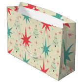 Weihnachts-Retro der 1950er Jahre Große Geschenktüte (Rückseite Schrägansicht)