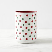 Weihnachts Retro Dots Muster rot Grün Tasse (Zentrum)