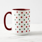 Weihnachts Retro Dots Muster rot Grün Tasse (Links)