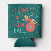 Weihnachts-Retro-Frau auf Weihnachten-Ball Dosenkühler (Vorderseite)