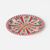 Weihnachts-Retro-Gingerbrot-Bäcker Pappteller (Schrägansicht)