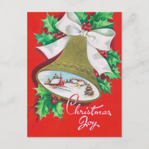 Weihnachts-Retro-Glocke Holiday Postkarte