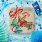 Weihnachts-Retro-Glocken Party Platte Pappteller (Party)