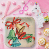 Weihnachts-Retro-Glocken Party Platte Pappteller (Party)