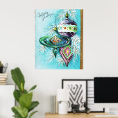 Weihnachts-Retro Holiday Glühbirnen Poster (Heimbüro)