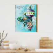 Weihnachts-Retro Holiday Glühbirnen Poster (Küche)