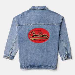 Weihnachts-Retro Jeansjacke