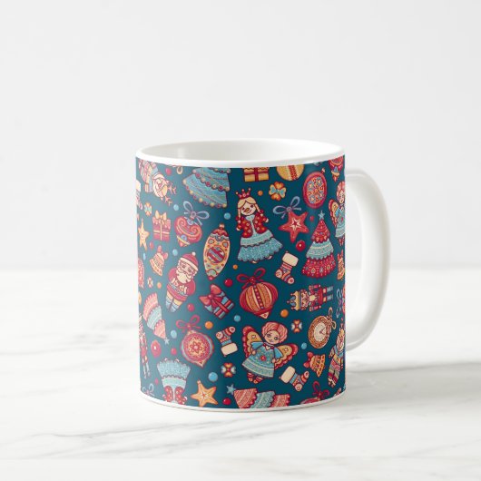 Weihnachts-Retro Kaffeetasse (VorderseiteRechts)