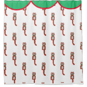 Weihnachts-Retro-Kit Kat-Uhr niedlich Duschvorhang (Vorderseite)