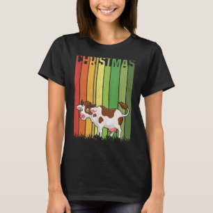Weihnachts Retro Kuh Niedliche Gruppe Matching Xma T-Shirt