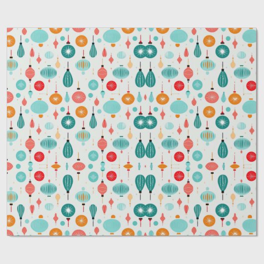 Weihnachts Retro Mitte Jahrhundert Moderne MOD Geschenkpapier (Flach)