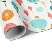 Weihnachts Retro Mitte Jahrhundert Moderne MOD Geschenkpapier (Rolleneckpunkt)