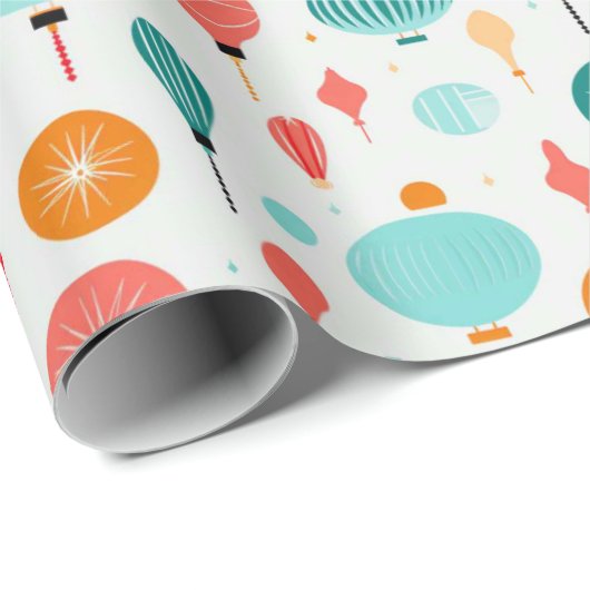 Weihnachts Retro Mitte Jahrhundert Moderne MOD Geschenkpapier (Rolleneckpunkt)