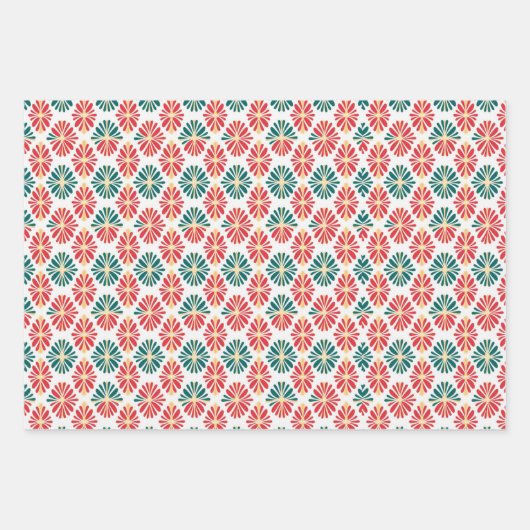 Weihnachts Retro Mitte Jahrhundert Moderne MOD Geschenkpapier Set (Vorderseite 2)