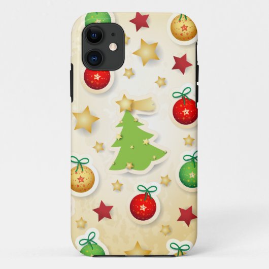 Weihnachts-Retro-Muster Case-Mate iPhone Hülle (Rückseite)