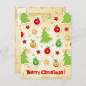 Weihnachts-Retro-Muster, Postkarte (Vorne/Hinten)