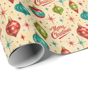 Weihnachts-Retro-Ornamente Feiertag Geschenkpapier