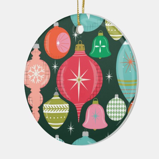 Weihnachts Retro Ornamente Grün (Links)