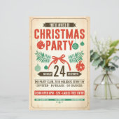 Weihnachts Retro Party Flyer (Stehend Vorderseite)