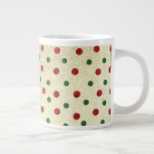 Weihnachts Retro Red Green Dots Muster Jumbo-Tasse (Rechts)