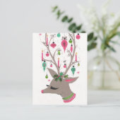 Weihnachts-Retro-Rentiere Weihnachtspostkarte Feiertagspostkarte (Stehend Vorderseite)