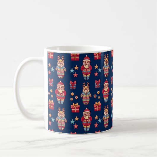 Weihnachts Retro Santa Kaffeetasse (Links)