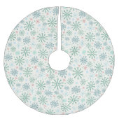Weihnachts-Retro-Schneeflocken-Muster Creme oder B Polyester Weihnachtsbaumdecke (Vorderseite)