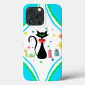 Weihnachts Retro Siamese Cat Case-Mate iPhone Hülle (Rückseite)
