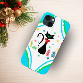 Weihnachts Retro Siamese Cat Case-Mate iPhone Hülle