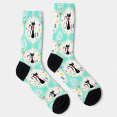 Weihnachts Retro Siamese Cat Socken (Rechts)