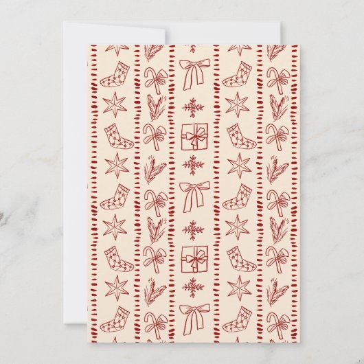 Weihnachts-Retro-Sketch Grand Millennium-Party Einladung (Rückseite)