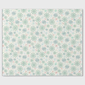 Weihnachts Retro Snowflakes Muster Creme oder Cust Geschenkpapier (Flach)