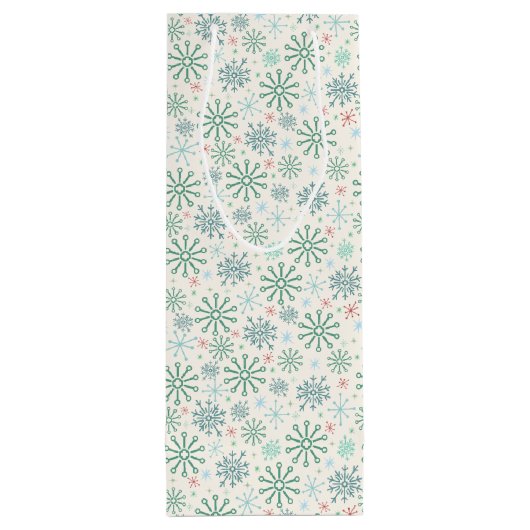 Weihnachts Retro Snowflakes Muster Creme oder Cust Geschenktüte Für Weinflaschen (Rückseite)