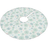 Weihnachts Retro Snowflakes Muster Creme oder Cust Polyester Weihnachtsbaumdecke (Schrägansicht)