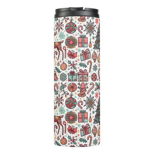 Weihnachts Retro Tree Geschenk Thermal Tumbler Thermosbecher (Rückseite)