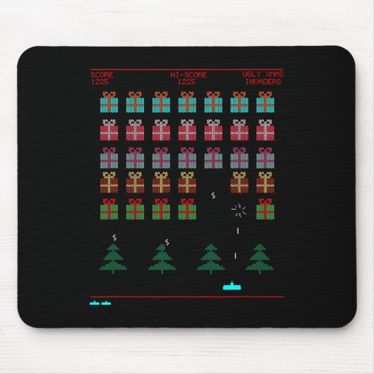 Weihnachts-Retro-Videospiel Mousepad (Vorne)