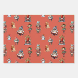 Weihnachts Retro Vinyl Fairycore Geschenkpapier Set