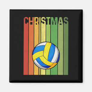 Weihnachts Retro Volleyball Spieler Niedliche Grup Magnet