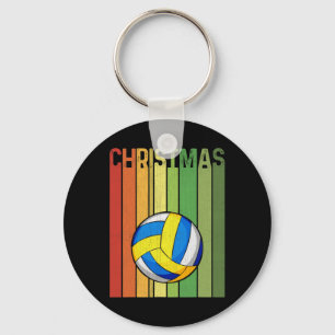 Weihnachts Retro Volleyball Spieler Niedliche Grup Schlüsselanhänger